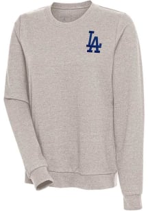 Antigua Los Angeles Dodgers Womens Oatmeal Action Crew Sweatshirt