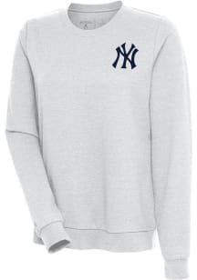 Antigua New York Yankees Womens Grey Action Crew Sweatshirt