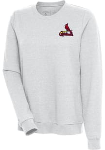 Antigua St Louis Cardinals Womens Grey Action Crew Sweatshirt