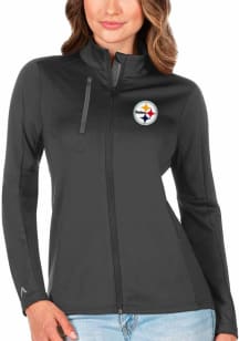 Antigua Pittsburgh Steelers Womens Grey Generation Light Weight Jacket
