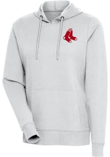 Antigua Boston Red Sox Womens Grey Action Hooded Sweatshirt