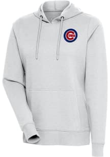 Antigua Chicago Cubs Womens Grey Action Hooded Sweatshirt