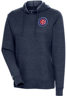 Antigua Chicago Cubs Womens Navy Blue Action Hooded Sweatshirt