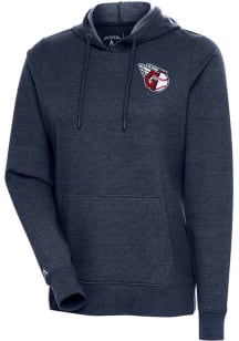 Antigua Cleveland Guardians Womens Navy Blue Action Hooded Sweatshirt