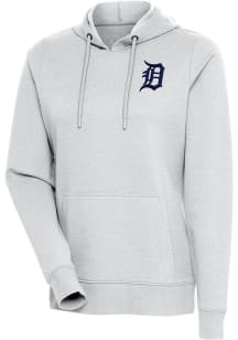 Antigua Detroit Tigers Womens Grey Action Hooded Sweatshirt