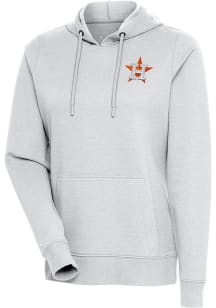 Antigua Houston Astros Womens Grey Action Hooded Sweatshirt