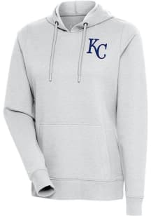 Antigua Kansas City Royals Womens Grey Action Hooded Sweatshirt