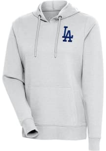 Antigua Los Angeles Dodgers Womens Grey Action Hooded Sweatshirt
