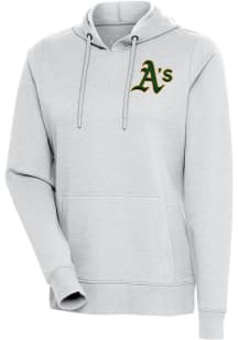 Antigua Oakland Athletics Womens Grey Action Hooded Sweatshirt