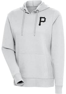 Antigua Pittsburgh Pirates Womens Grey Action Hooded Sweatshirt