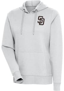 Antigua San Diego Padres Womens Grey Action Hooded Sweatshirt