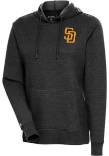 Antigua San Diego Padres Womens Black Action Hooded Sweatshirt