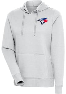 Antigua Toronto Blue Jays Womens Grey Action Hooded Sweatshirt