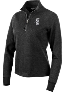 Antigua Chicago White Sox Womens Black Action 1/4 Zip Pullover
