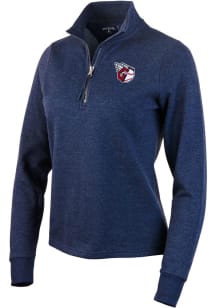 Antigua Cleveland Guardians Womens Navy Blue Action 1/4 Zip Pullover