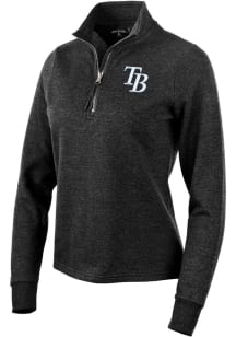 Antigua Tampa Bay Rays Womens Black Action 1/4 Zip Pullover
