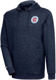 Antigua Chicago Fire Mens Navy Blue Action Long Sleeve Hoodie