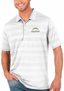 Antigua Los Angeles Chargers Mens White Compass Short Sleeve Polo