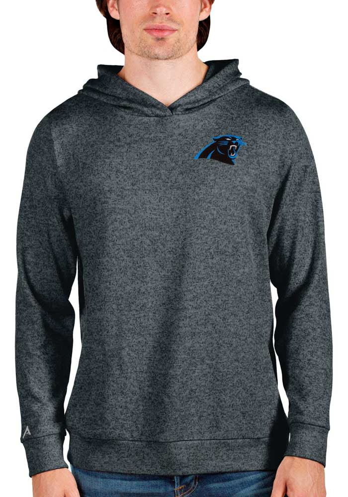 Antigua Carolina Panthers Charcoal Victory Long Sleeve Hoodie, Charcoal, 52% Cot / 48% Poly, Size S, Rally House