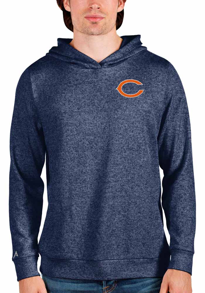 Antigua Chicago Bears Navy Blue Absolute Long Sleeve Hoodie, Navy Blue, 100% POLYESTER, Size 3XL, Rally House