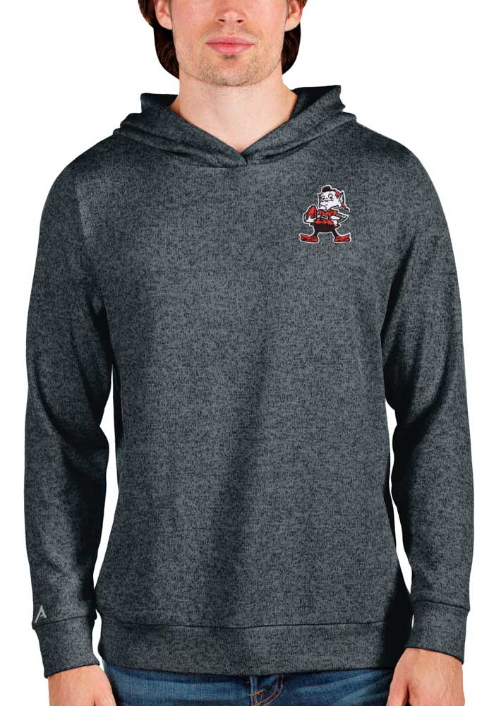 Cleveland Browns Antigua Victory Pullover Hoodie - Heather Gray