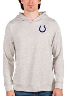 Antigua Indianapolis Colts Mens Oatmeal Absolute Long Sleeve Hoodie