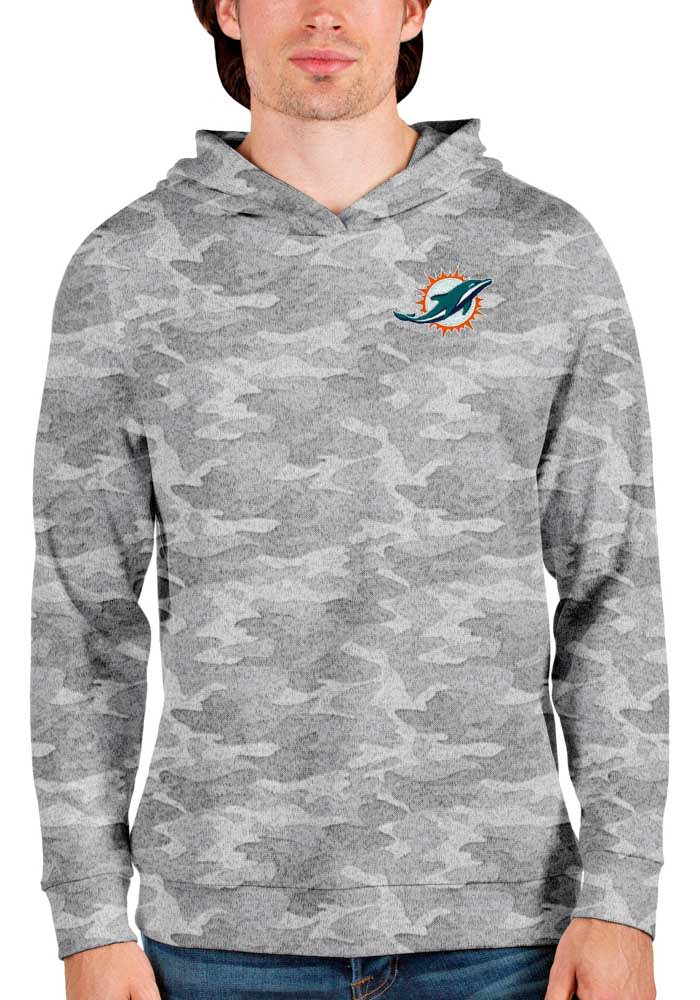 Antigua Miami Dolphins Green Metallic Logo Absolute Long Sleeve Hoodie, Green, 100% POLYESTER, Size XL, Rally House