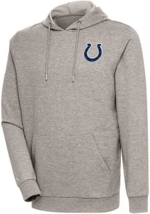 Antigua Indianapolis Colts Mens Oatmeal Action Long Sleeve Hoodie
