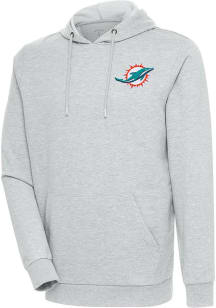 Antigua Miami Dolphins Mens Grey Action Long Sleeve Hoodie