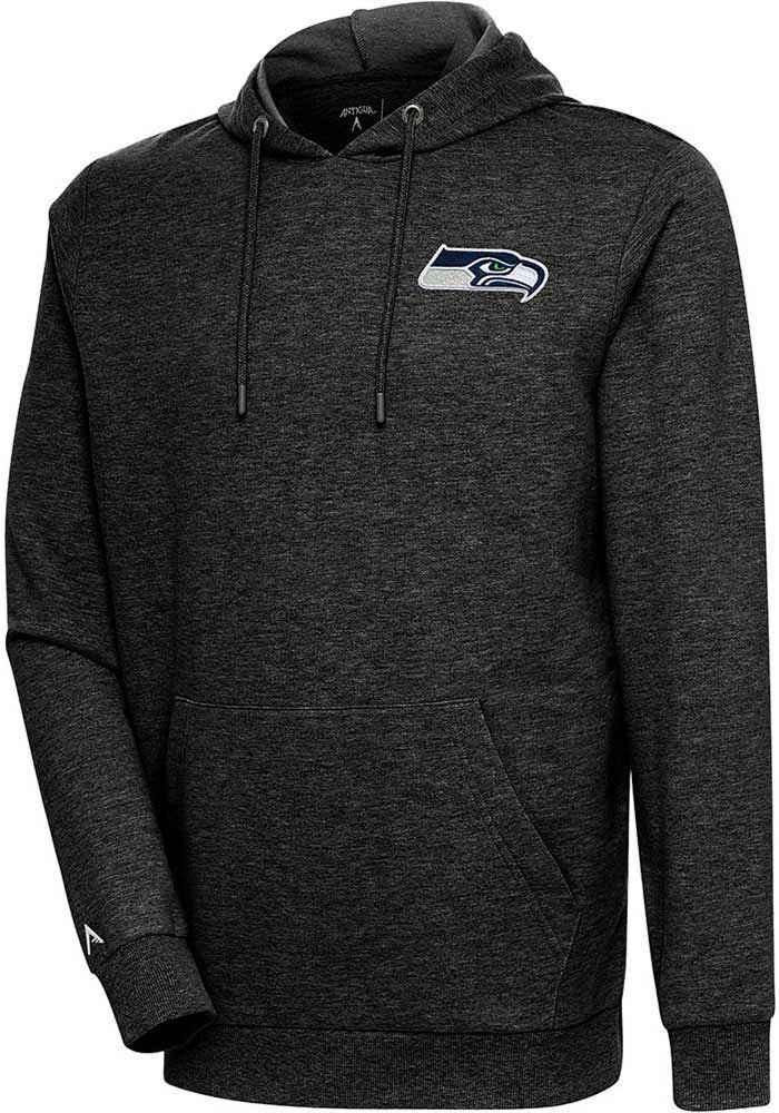 Antigua Seattle Seahawks Black Absolute Long Sleeve Hoodie, Black, 100% POLYESTER, Size L, Rally House