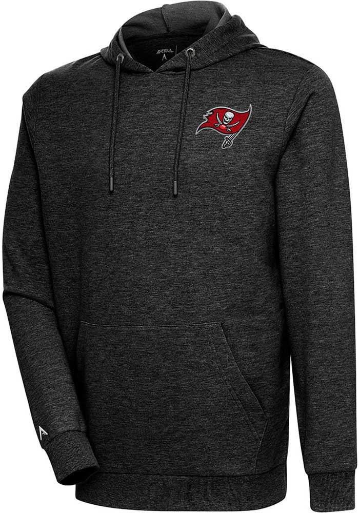 Antigua Tampa Bay Buccaneers Black Chenille Logo Action Long Sleeve Hoodie, Black, 55% Cotton / 45% POLYESTER, Size XL, Rally House