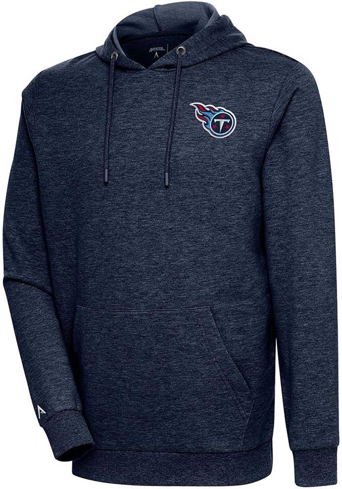 Antigua Tennessee Titans Navy Blue Saga Long Sleeve Hoodie, Navy Blue, 90 % Polyester / 10% SPANDEX, Size XL, Rally House