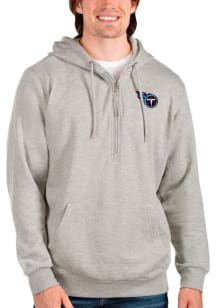 Antigua Tennessee Titans Mens Grey Action Long Sleeve 1/4 Zip Pullover