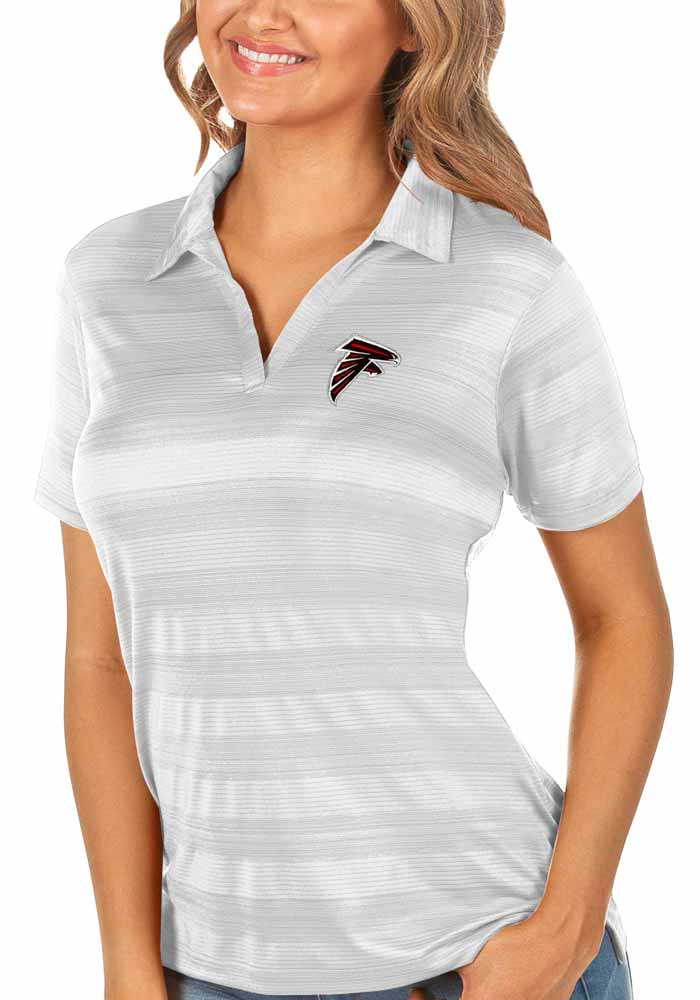 Antigua Atlanta Falcons Womens White Compass Short Sleeve Polo Shirt