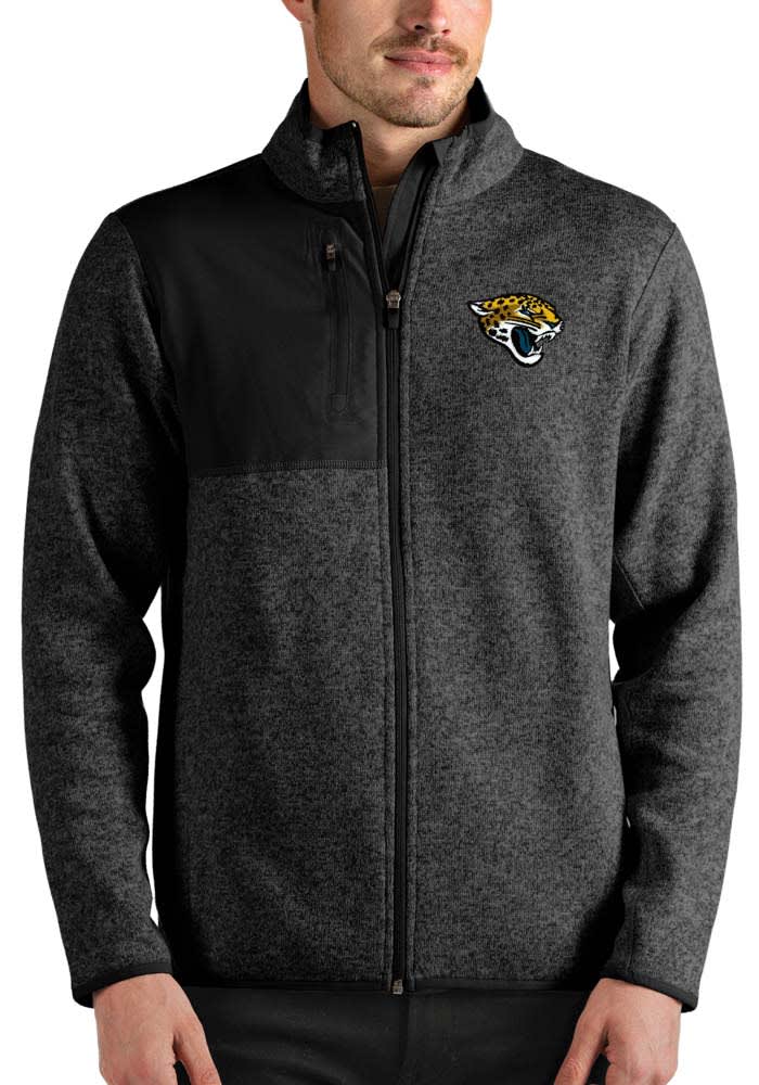 Antigua Jacksonville Jaguars Oatmeal Fortune Long Sleeve Full Zip Jacket, Oatmeal, 100% POLYESTER, Size S, Rally House