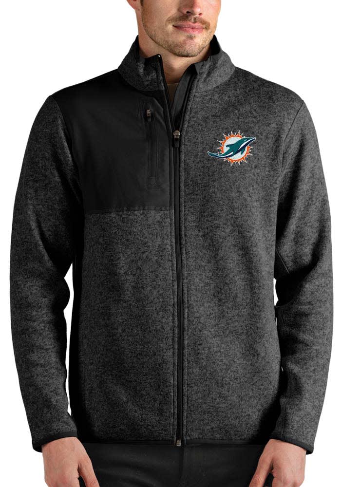 Miami Dolphins Antigua Generation Quarter-Zip Pullover Jacket - Orange/Charcoal