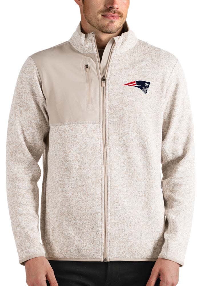 Antigua New England Patriots Red Legacy Long Sleeve Full Zip Jacket, Red, 100% POLYESTER, Size XL, Rally House