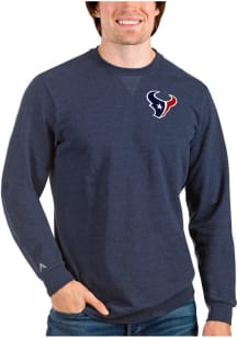 Antigua Houston Texans Mens Navy Blue Reward Long Sleeve Crew Sweatshirt