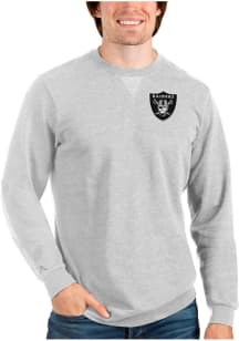 Antigua Las Vegas Raiders Mens Grey Reward Long Sleeve Crew Sweatshirt