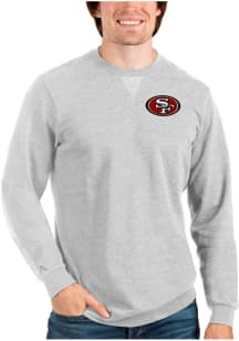 Antigua San Francisco 49ers Mens Grey Reward Long Sleeve Crew Sweatshirt