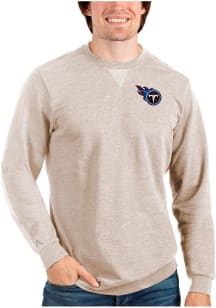 Antigua Tennessee Titans Mens Oatmeal Reward Long Sleeve Crew Sweatshirt