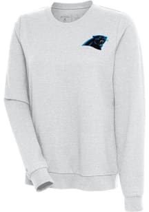 Antigua Carolina Panthers Womens Grey Action Crew Sweatshirt
