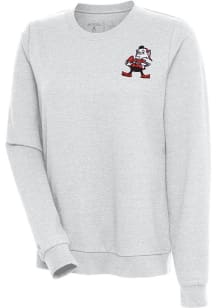 Antigua Cleveland Browns Womens Grey Action Crew Sweatshirt