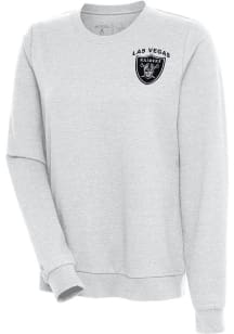 Antigua Las Vegas Raiders Womens Grey Action Crew Sweatshirt