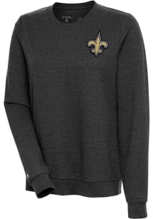 Antigua New Orleans Saints Womens Black Action Crew Sweatshirt