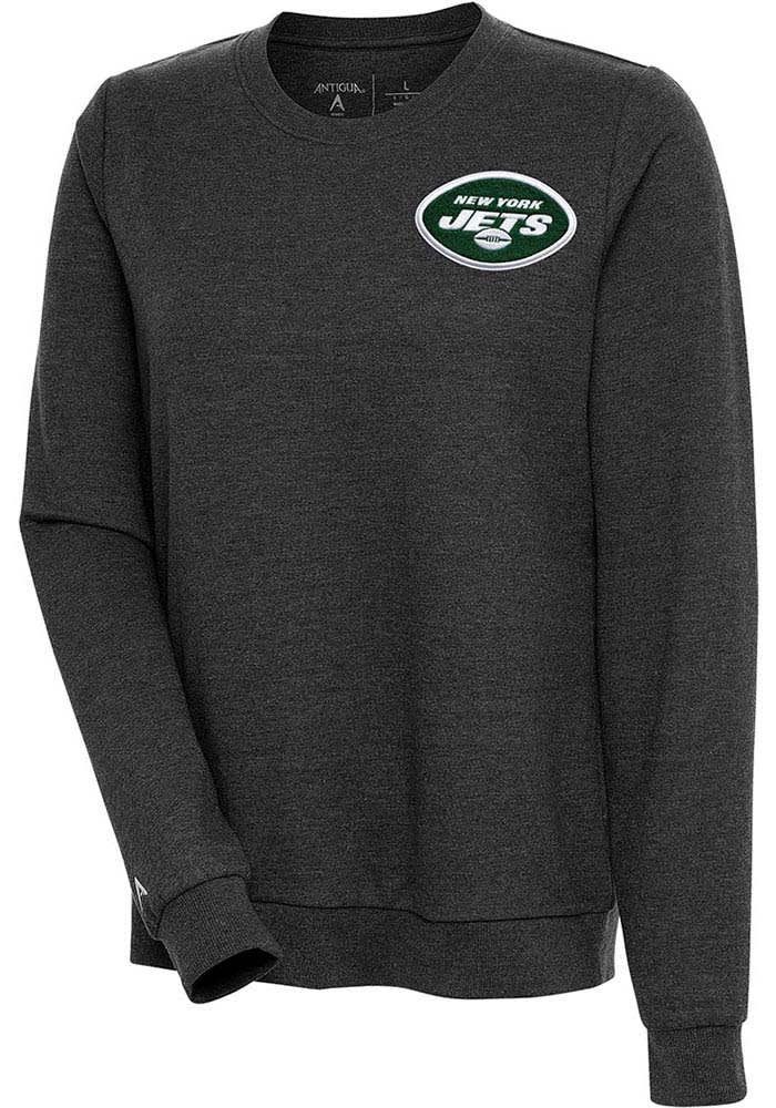 Women's Antigua Heather Gray New York Jets Victory Chenille Pullover Sweatshirt Size: Small