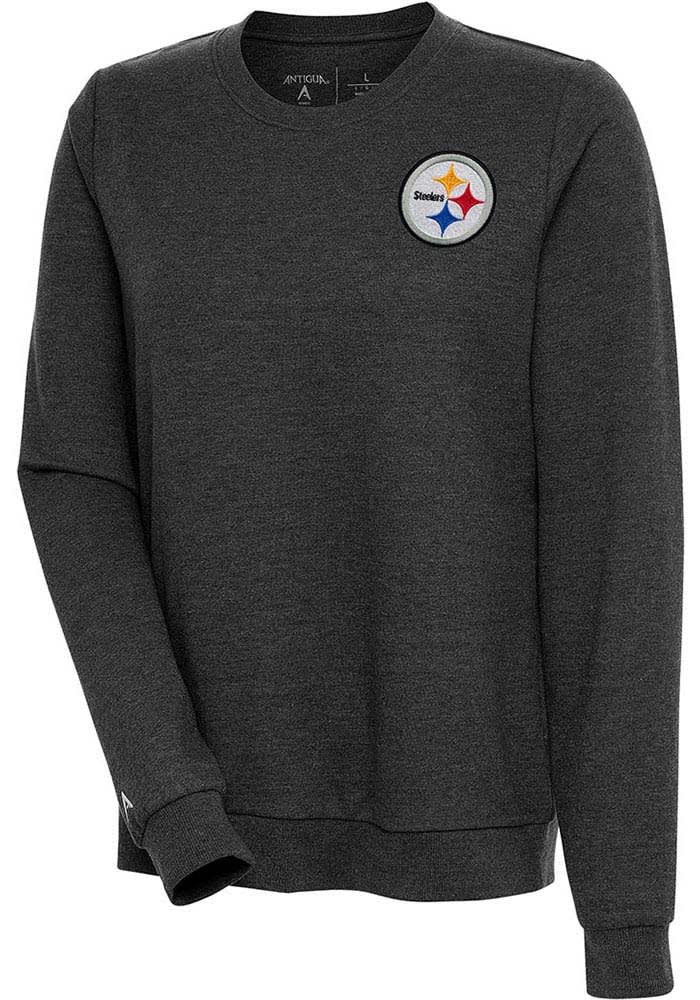 Women's Pittsburgh Steelers Antigua Black Victory Crewneck