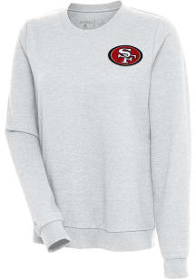 Antigua San Francisco 49ers Womens Grey Action Crew Sweatshirt