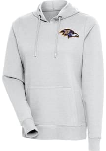 Antigua Baltimore Ravens Womens Grey Action Hooded Sweatshirt