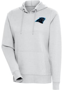 Antigua Carolina Panthers Womens Grey Action Hooded Sweatshirt